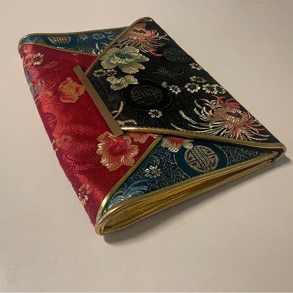 Japanese Asian Jacquard Brocade Clutch Wallet Purse - Picture 2 of 6